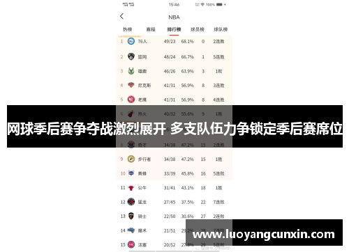 网球季后赛争夺战激烈展开 多支队伍力争锁定季后赛席位